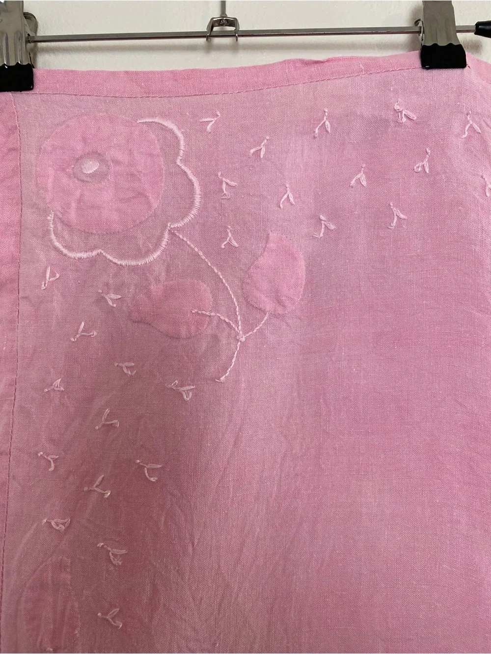 Vintage embroidered pink